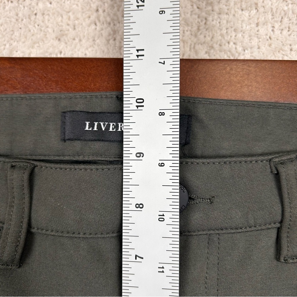 Liverpool Pants Womens 12/31 Petite Peat Green Taper Leg Ponte Knit Stretch Pant - Picture 9 of 11